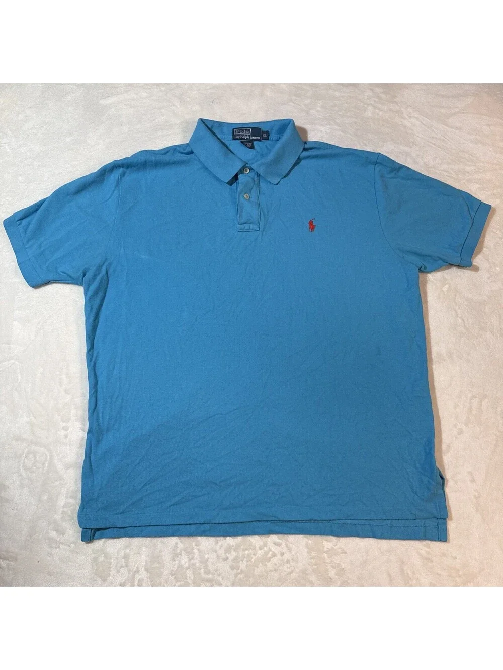Vintage Polo Ralph Lauren Polo Shirt Mens XL Blue Short Sleeve Pony